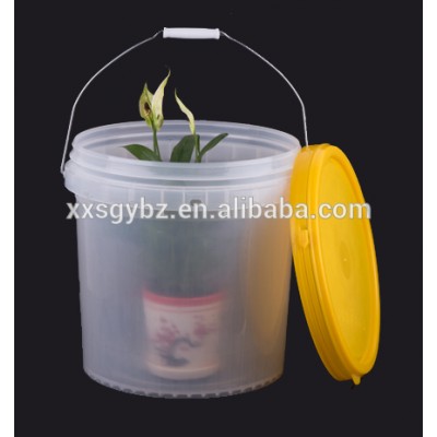 5 gallon clear translucent food grade plastic bucket with lids in food container