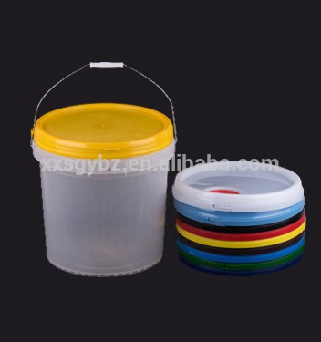 5L transparent and clear plastic bucket with lid