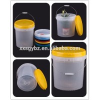 18.9 liter clear plastic buckets with lid